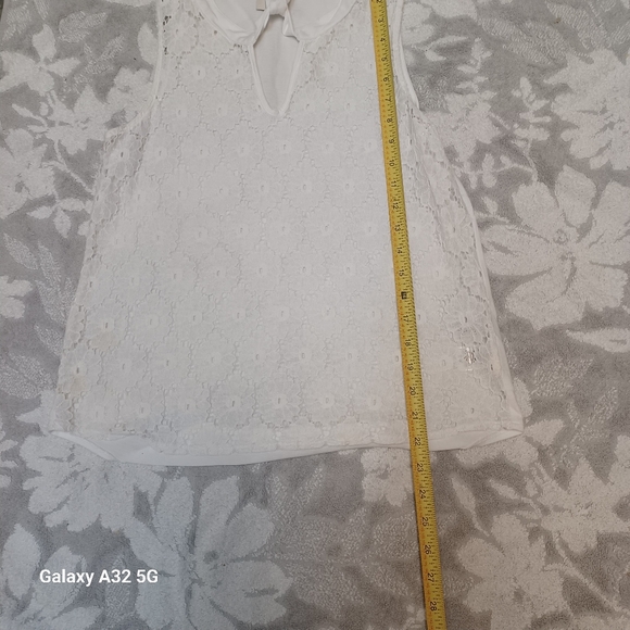 Anne Klein White Sleeveless Tie Front Tank Top Blusse Size S Offer Are Welcome - Picture 12 of 12